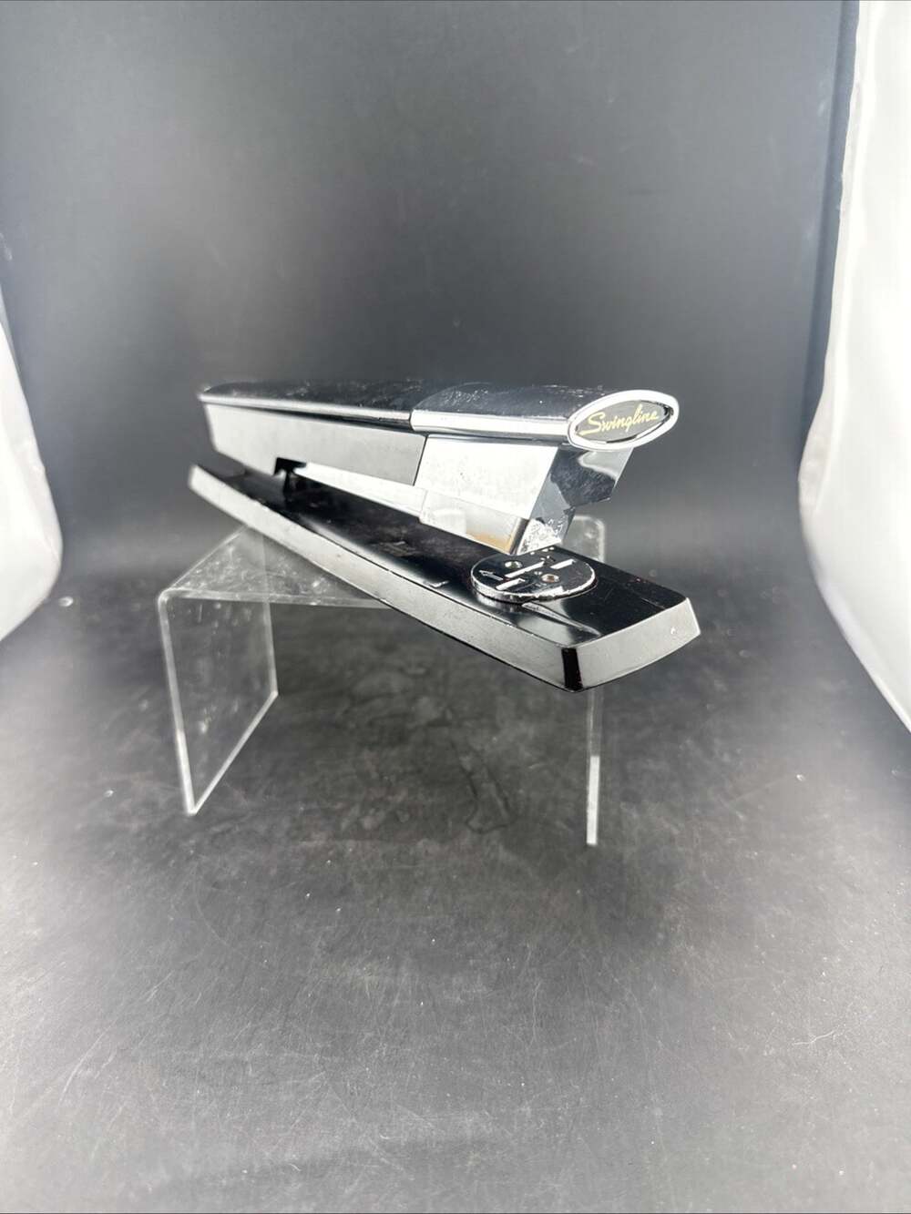 Vintage Swingline 333 Stapler MCM Black Chrome Space Age Mid Century Modern